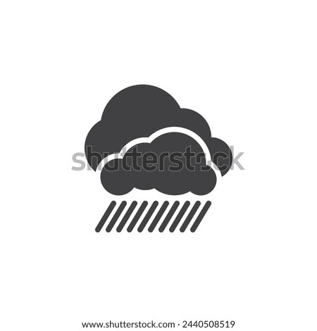 Shower rain weather vector icon. filled flat sign for mobile concept and web design. Rain falling from cloud glyph icon. Symbol, logo illustration. Vector graphics