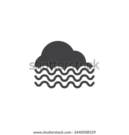 Fog covering clouds vector icon. filled flat sign for mobile concept and web design. Foggy weather glyph icon. Symbol, logo illustration. Vector graphics