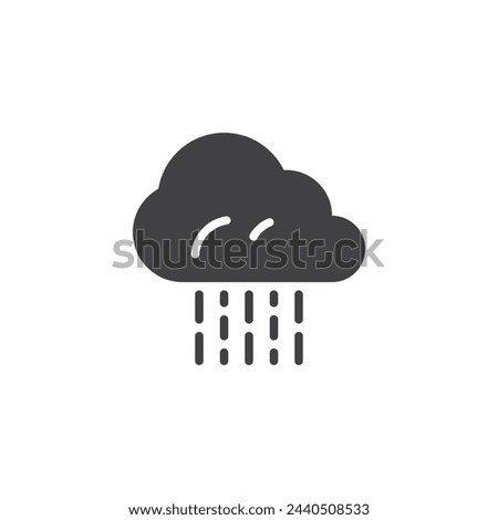 Light raindrops falling from clouds vector icon. filled flat sign for mobile concept and web design. Drizzle glyph icon. Rainy weather symbol, logo illustration. Vector graphics