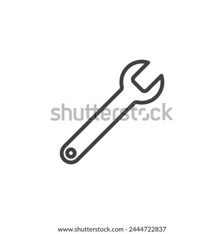 Wrench tool line icon. linear style sign for mobile concept and web design. Wrench outline vector icon. Repair and maintenance service symbol, logo illustration. Vector graphics