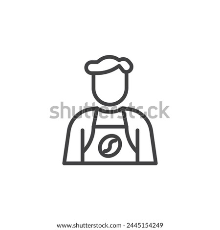 Barista person line icon. linear style sign for mobile concept and web design. Coffee maker outline vector icon. Symbol, logo illustration. Vector graphics