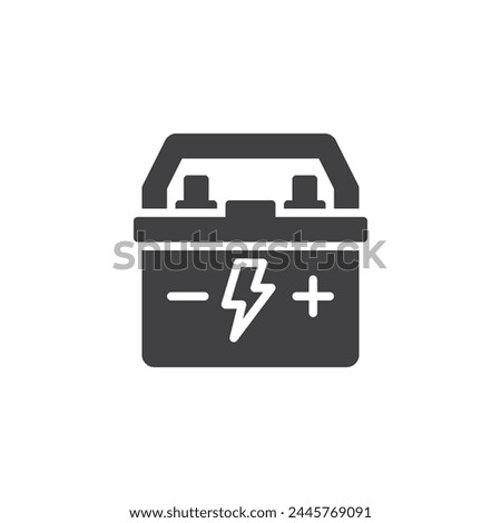 Car battery charging vector icon. filled flat sign for mobile concept and web design. Car Battery glyph icon. Symbol, logo illustration. Vector graphics