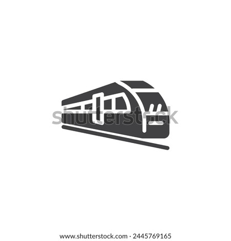 Railway train vector icon. filled flat sign for mobile concept and web design. High speed train glyph icon. Symbol, logo illustration. Vector graphics