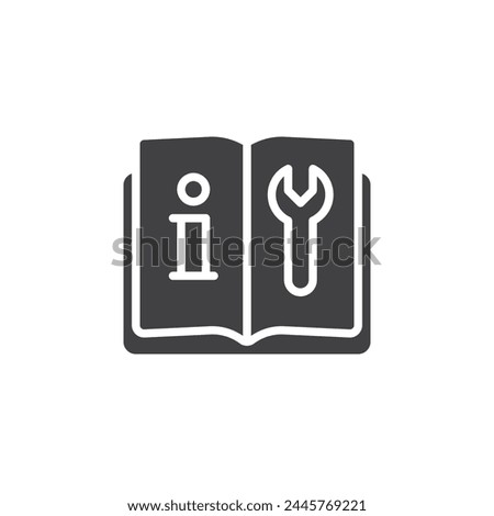 Manual or guidebook vector icon. filled flat sign for mobile concept and web design. Service Manual Book glyph icon. Technical documentation symbol, logo illustration. Vector graphics