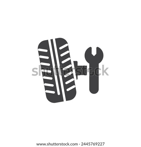 Car wheel service vector icon. filled flat sign for mobile concept and web design. Wheel alignment glyph icon. Symbol, logo illustration. Vector graphics