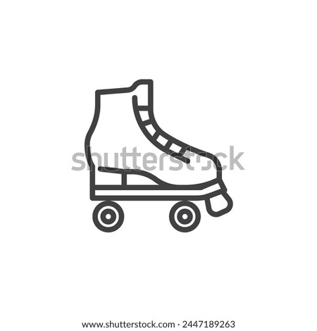 Roller skates line icon. linear style sign for mobile concept and web design. Roller skates outline vector icon. Symbol, logo illustration. Vector graphics