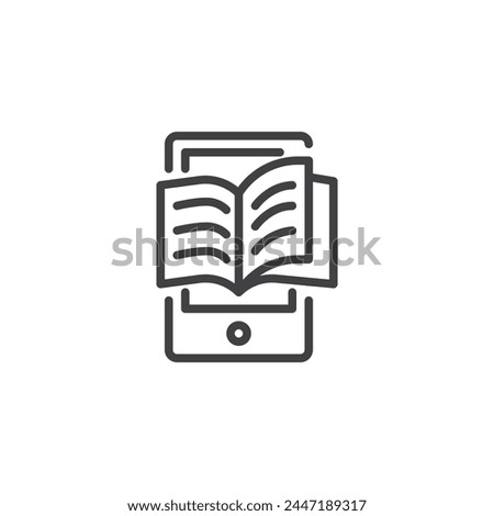 Online book reading line icon. linear style sign for mobile concept and web design. Ebook reader outline vector icon. Symbol, logo illustration. Vector graphics