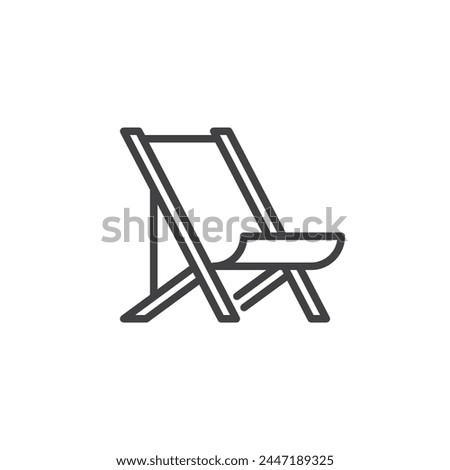 Beach Chair line icon. linear style sign for mobile concept and web design. Lounge chair outline vector icon. Symbol, logo illustration. Vector graphics