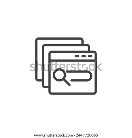 Search Engine Marketing line icon. linear style sign for mobile concept and web design. Browser search bar outline vector icon. Symbol, logo illustration. Vector graphics