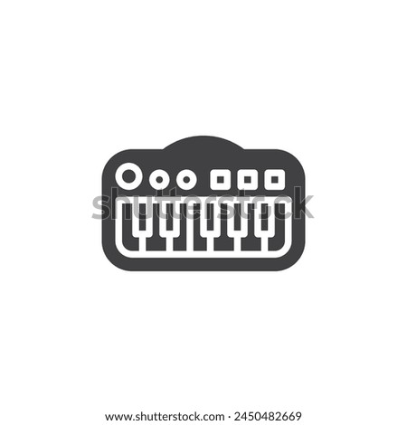Electrical toy piano vector icon. filled flat sign for mobile concept and web design. Piano toy keyboard glyph icon. Synthesizer symbol, logo illustration. Vector graphics