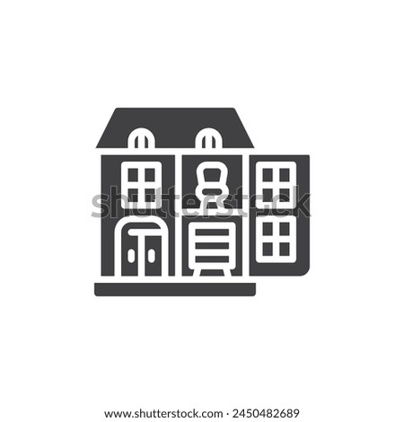 Doll house toy vector icon. filled flat sign for mobile concept and web design. Miniature house glyph icon. Symbol, logo illustration. Vector graphics