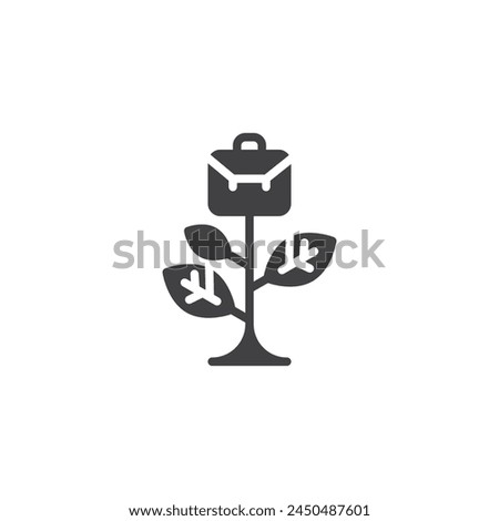 Business Growth vector icon. filled flat sign for mobile concept and web design. Tree growing with suitcase glyph icon. Symbol, logo illustration. Vector graphics