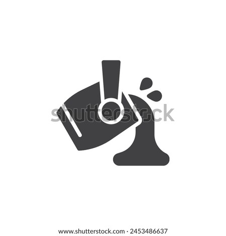 Metal pouring with sparks vector icon. filled flat sign for mobile concept and web design. Metal foundry glyph icon. Symbol, logo illustration. Vector graphics