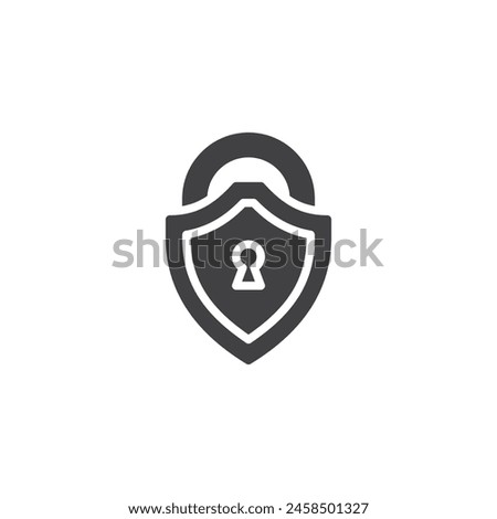 Secure Access vector icon. filled flat sign for mobile concept and web design. Protection shield lock glyph icon. Cyber security symbol, logo illustration. Vector graphics