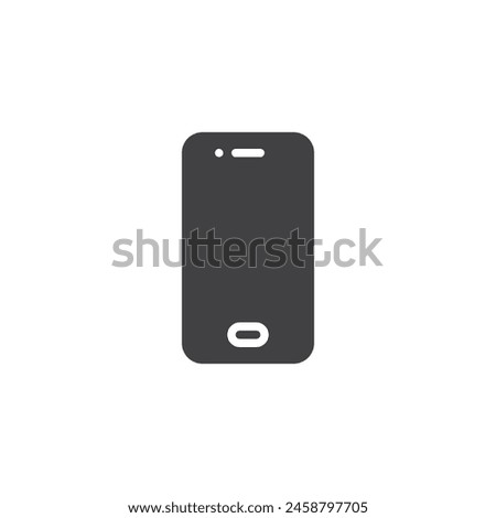 Mobile phone vector icon. Smartphone filled flat sign for mobile concept and web design. Cellphone glyph icon. Telephone symbol, logo illustration. Vector graphics