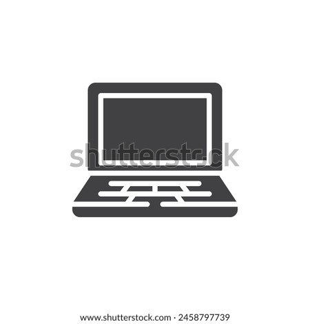 Open laptop vector icon. filled flat sign for mobile concept and web design. Laptop computer glyph icon. Symbol, logo illustration. Vector graphics