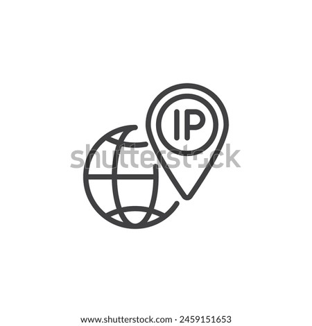 IP Address line icon. linear style sign for mobile concept and web design. Internet Protocol outline vector icon. Symbol, logo illustration. Vector graphics