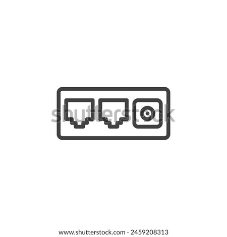 Network Hub Port line icon. linear style sign for mobile concept and web design. Local area network LAN outline vector icon. Symbol, logo illustration. Vector graphics