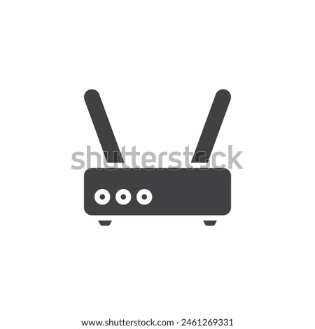 Router antenna vector icon. filled flat sign for mobile concept and web design. Router device glyph icon. Wifi modem symbol, logo illustration. Vector graphics