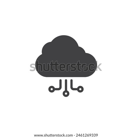 Cloud computing network vector icon. filled flat sign for mobile concept and web design. Cloud Computing glyph icon. Symbol, logo illustration. Vector graphics