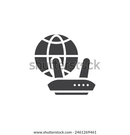 Internet modem vector icon. filled flat sign for mobile concept and web design. Network Router glyph icon. Wifi router symbol, logo illustration. Vector graphics