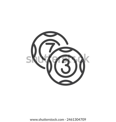 Lottery Balls line icon. linear style sign for mobile concept and web design. Bingo balls with numbers outline vector icon. Symbol, logo illustration. Vector graphics