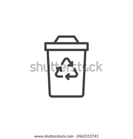 Recycling Bin line icon. linear style sign for mobile concept and web design. Recycling waste outline vector icon. Symbol, logo illustration. Vector graphics