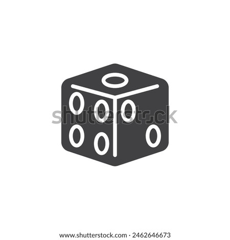 Game dice vector icon. filled flat sign for mobile concept and web design. Dice cube glyph icon. Symbol, logo illustration. Vector graphics