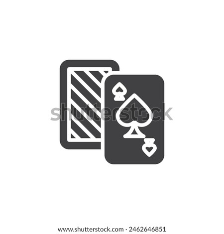 Poker Ace Cards vector icon. filled flat sign for mobile concept and web design. Playing card with the ace of spades glyph icon. Symbol, logo illustration. Vector graphics