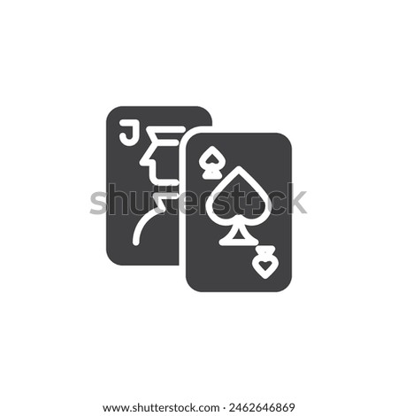 Ace and jack spades cards vector icon. filled flat sign for mobile concept and web design. Blackjack Cards glyph icon. Symbol, logo illustration. Vector graphics