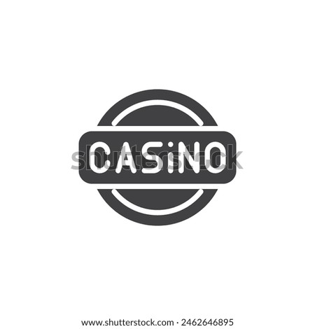 Casino text vector icon. filled flat sign for mobile concept and web design. Casino Sign glyph icon. Symbol, logo illustration. Vector graphics