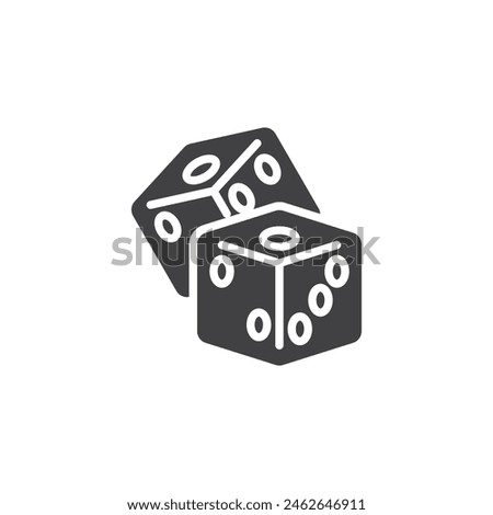 Gambling dice vector icon. filled flat sign for mobile concept and web design. Dice Roll glyph icon. Symbol, logo illustration. Vector graphics