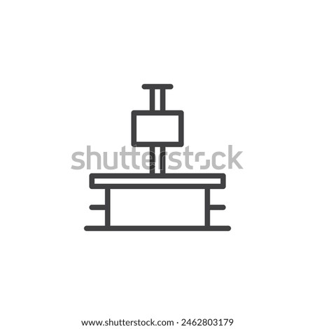 X-Ray Machine line icon. linear style sign for mobile concept and web design. Xray scan box outline vector icon. Symbol, logo illustration. Vector graphics
