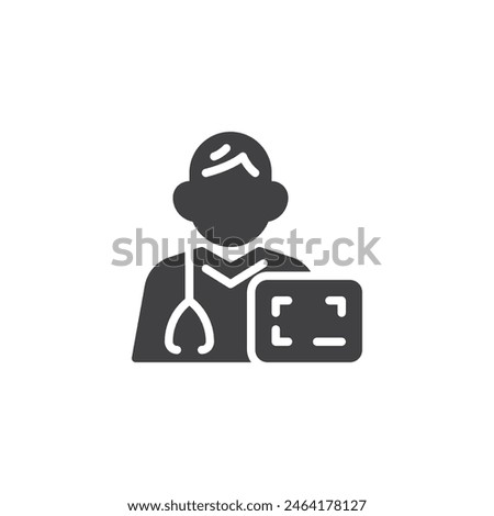 Radiology technologist doctor vector icon. filled flat sign for mobile concept and web design. X-Ray Technician glyph icon. Symbol, logo illustration. Vector graphics