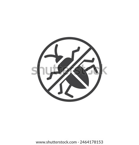 Pest Control vector icon. Stop bug filled flat sign for mobile concept and web design. Pest Control glyph icon. Symbol, logo illustration. Vector graphics