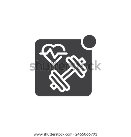 Fitness mobile application vector icon. filled flat sign for mobile concept and web design. Fitness App glyph icon. Symbol, logo illustration. Vector graphics