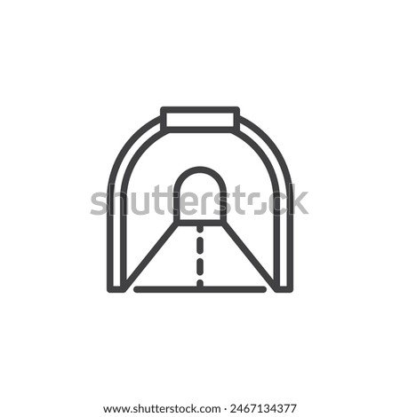 Tunnel entrance line icon. linear style sign for mobile concept and web design. Road tunnel outline vector icon. Symbol, logo illustration. Vector graphics