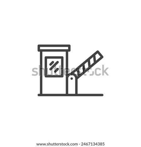 Toll Booth barrier line icon. linear style sign for mobile concept and web design. Tollbooth barrier outline vector icon. Symbol, logo illustration. Vector graphics