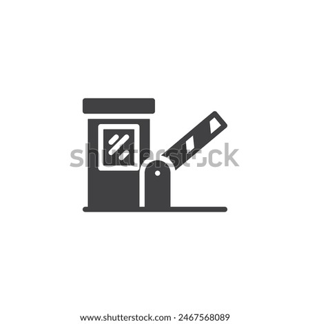 Tollbooth barrier vector icon. filled flat sign for mobile concept and web design. Toll Booth barrier glyph icon. Symbol, logo illustration. Vector graphics