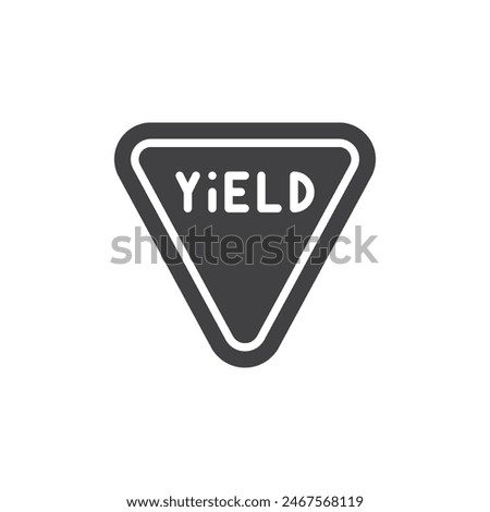 Yield roadsign vector icon. filled flat sign for mobile concept and web design. Triangle yield sign glyph icon. Symbol, logo illustration. Vector graphics