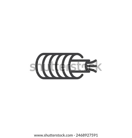 Electrical conduit pipe line icon. linear style sign for mobile concept and web design. Cable conduit outline vector icon. Symbol, logo illustration. Vector graphics
