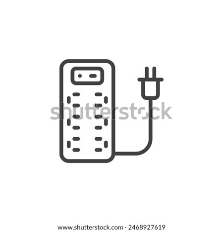 Surge Protector line icon. linear style sign for mobile concept and web design. Surge Protector Power Strip outline vector icon. Symbol, logo illustration. Vector graphics