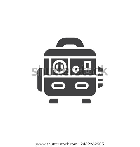 Portable power generator vector icon. filled flat sign for mobile concept and web design. Power Generator glyph icon. Symbol, logo illustration. Vector graphics