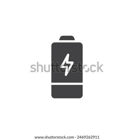Charging battery vector icon. filled flat sign for mobile concept and web design. Battery charge glyph icon. Symbol, logo illustration. Vector graphics