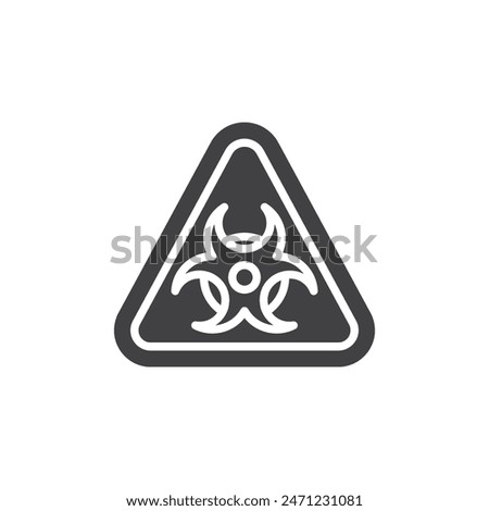 Biohazard triangle sign vector icon. filled flat sign for mobile concept and web design. Biohazard symbol glyph icon. Symbol, logo illustration. Vector graphics