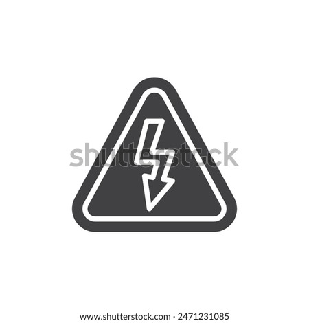 Lightning bolt inside a triangle vector icon. filled flat sign for mobile concept and web design. Danger High Voltage Sign glyph icon. Symbol, logo illustration. Vector graphics