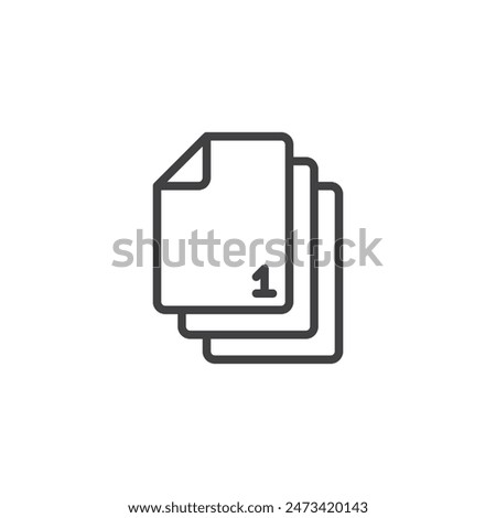 File Versioning line icon. linear style sign for mobile concept and web design. Versioning file outline vector icon. Symbol, logo illustration. Vector graphics