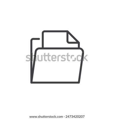 Folder with Files line icon. linear style sign for mobile concept and web design. File folder outline vector icon. Symbol, logo illustration. Vector graphics