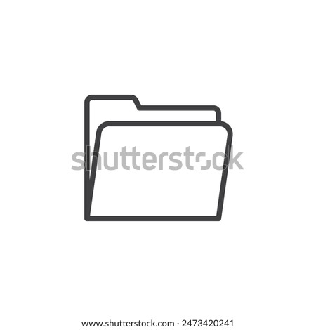 Standard folder line icon. linear style sign for mobile concept and web design. File folder outline vector icon. Symbol, logo illustration. Vector graphics