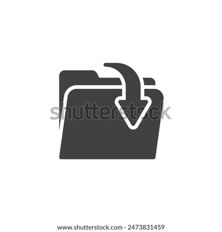 File folder with arrow vector icon. filled flat sign for mobile concept and web design. Open Folder glyph icon. Symbol, logo illustration. Vector graphics